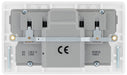 BG 822RCD White Round Edge RCD Protection Double Switch 13A - westbasedirect.com