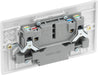 BG 822UAC12 White Round Edge 13A Double Switched Power Socket + USB A+C (12W) - westbasedirect.com