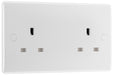 BG 824 White Round Edge 13A Double Unswitched Socket - westbasedirect.com