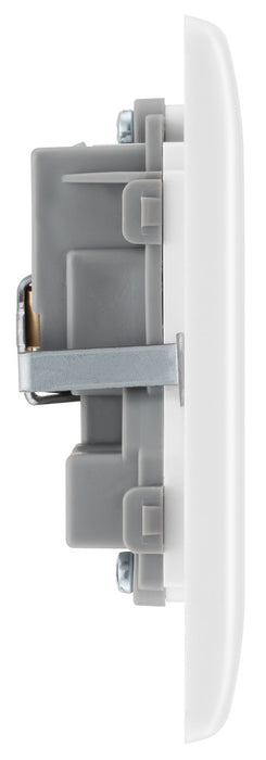 BG 824 White Round Edge 13A Double Unswitched Socket - westbasedirect.com