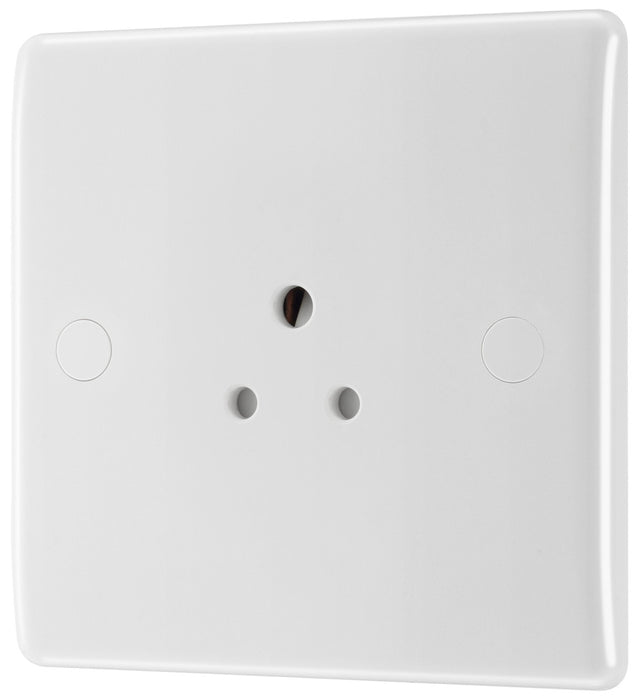 BG 828 White Round Edge Unswitched Round Pin Socket 2A - westbasedirect.com