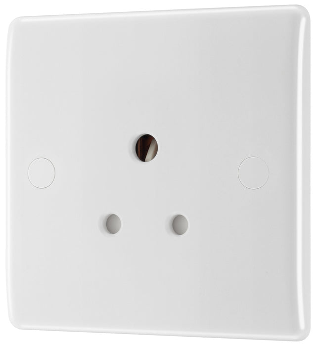 BG 829 White Round Edge Unswitched Round Pin Socket 5A - westbasedirect.com