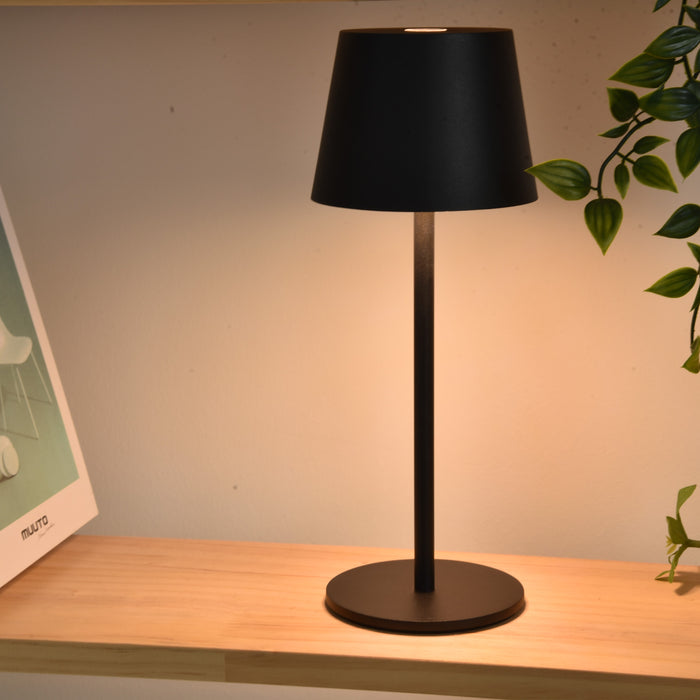 Lutec 8500601012 ROBLE 1.1W IP54 LED Portable Table Lamp 3000K - Matt Black