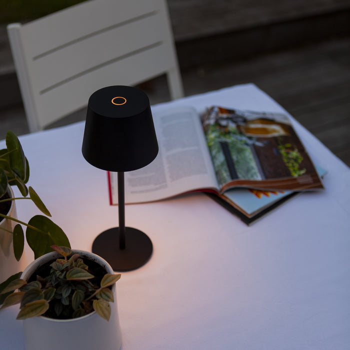 Lutec 8500601012 ROBLE 1.1W IP54 LED Portable Table Lamp 3000K - Matt Black