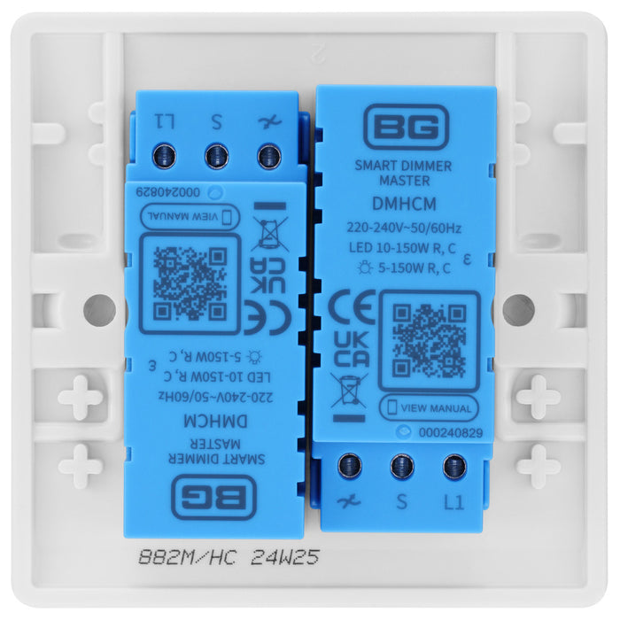BG 882M/HC White Moulded Round Edge 2 Gang 2 Way Master Smart Dimmer Switch - westbasedirect.com