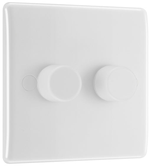 BG 882S/HC White Moulded Round Edge 2 Gang 2 Way Secondary Smart Dimmer Switch - westbasedirect.com