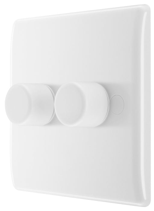 BG 882S/HC White Moulded Round Edge 2 Gang 2 Way Secondary Smart Dimmer Switch - westbasedirect.com