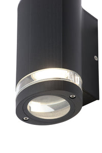 Forum Zink ZN-35593-BLK Helix GU10 IP44 Aluminium Down Wall Light Black 35W Max. - westbasedirect.com