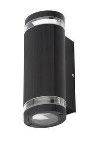 Forum Zink ZN-35594-BLK Helix GU10 IP44 Aluminium Up & Down Wall Light Black 35W Max. - westbasedirect.com
