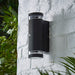 Forum Zink ZN-35685-BLK Helix GU10 IP44 Aluminium Up & Down Wall Light with Photocell Black 35W Max. - westbasedirect.com