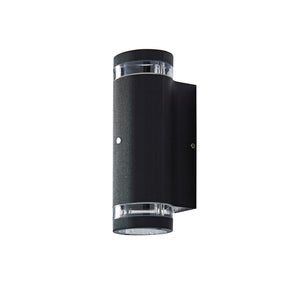 Forum Zink ZN-35685-BLK Helix GU10 IP44 Aluminium Up & Down Wall Light with Photocell Black 35W Max. - westbasedirect.com