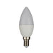 Saxby 90966 E14 LED Candle 5W Opal pc & matt white plastic & bright nickel plate 5W LED E14 Warm White - westbasedirect.com