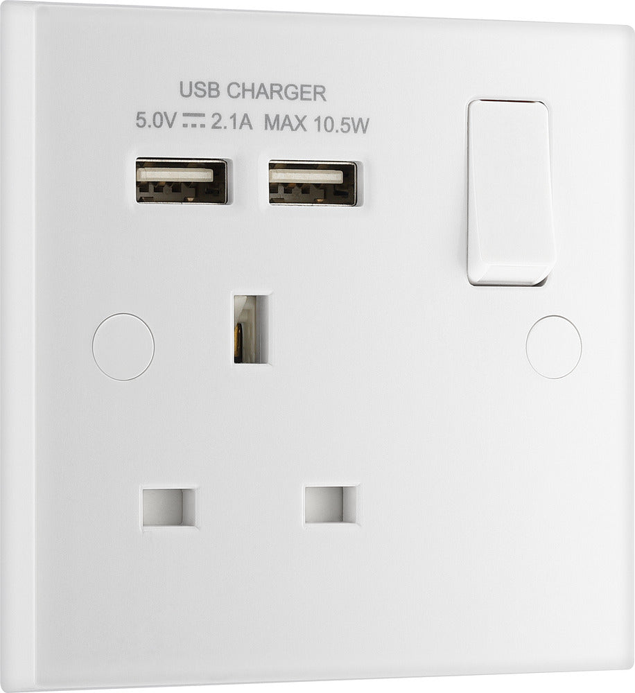 921U2 Square Edge SP Single Socket + 2x USB