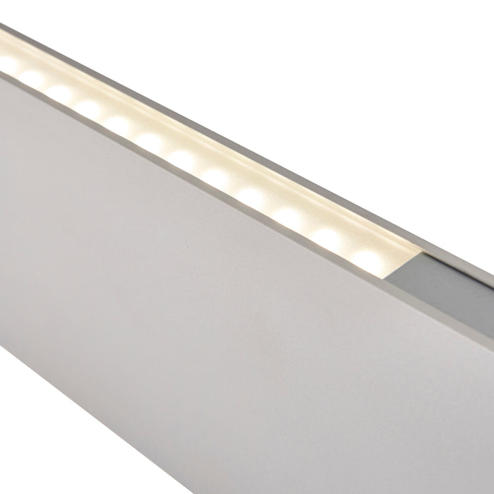 Saxby 92520 Kingsley 600MM 25W Silver anodised & frosted pc 25W LED module (SMD 2835) Cool White - westbasedirect.com