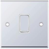 Selectric 7MPRO-307 7M-PRO 1 Gang 10AX Intermediate Switch - Polished Chrome, White Insert