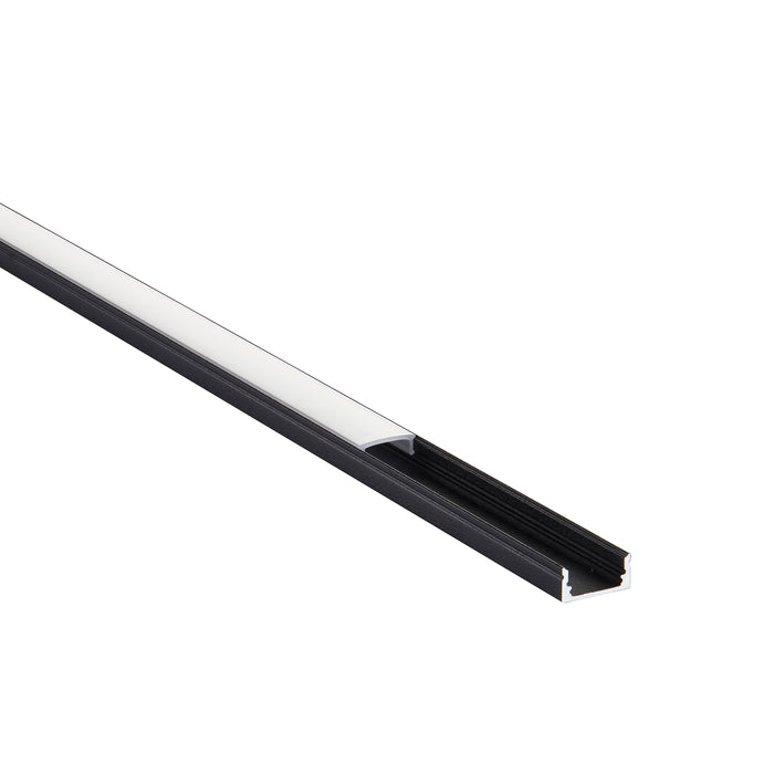 Saxby 94946 RigelSLIM Surface 2m Aluminium Profile/Extrusion Black Matt black paint & opal pc - westbasedirect.com