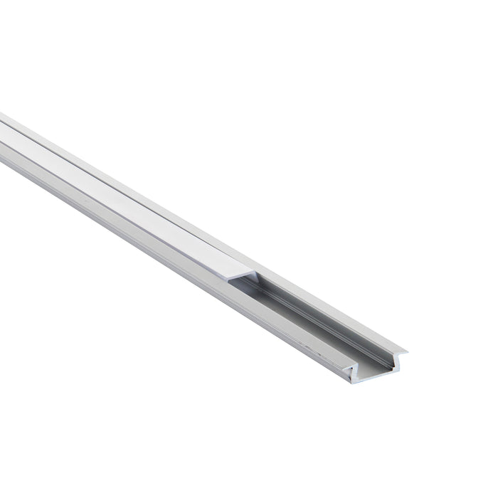 Saxby 94947 RigelSLIM Recessed 2m Aluminium Profile/Extrusion Silver Silver anodised & opal pc - westbasedirect.com