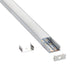 Saxby 97735 RigelSLIM Surface Wide 2m Aluminium Profile/Extrusion Silver Silver anodised & opal pc - westbasedirect.com