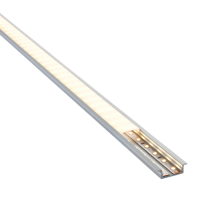 Saxby 97736 RigelSLIM Recessed Wide 2m Aluminium Profile/Extrusion Silver Silver anodised & opal pc - westbasedirect.com