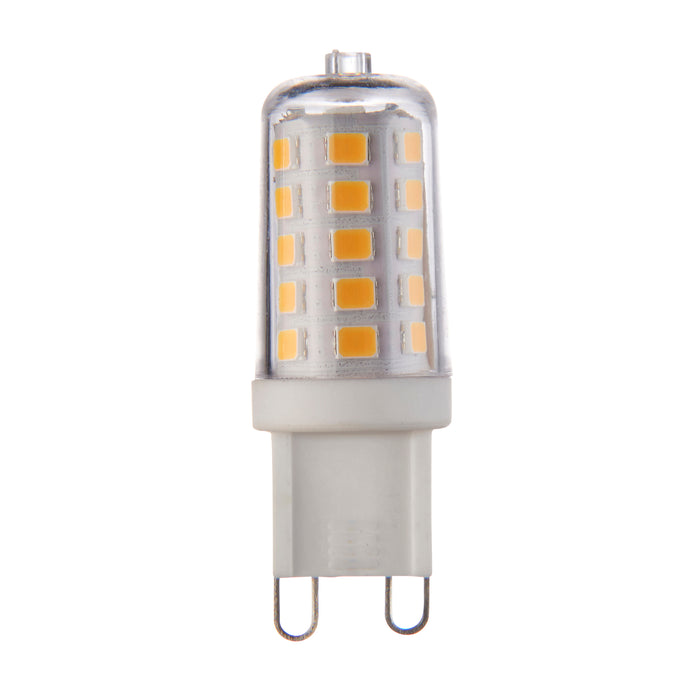 Saxby 98432 G9 LED SMD 320LM Dimmable 3.2W Clear & gloss white pc 3.2W LED G9 Warm White