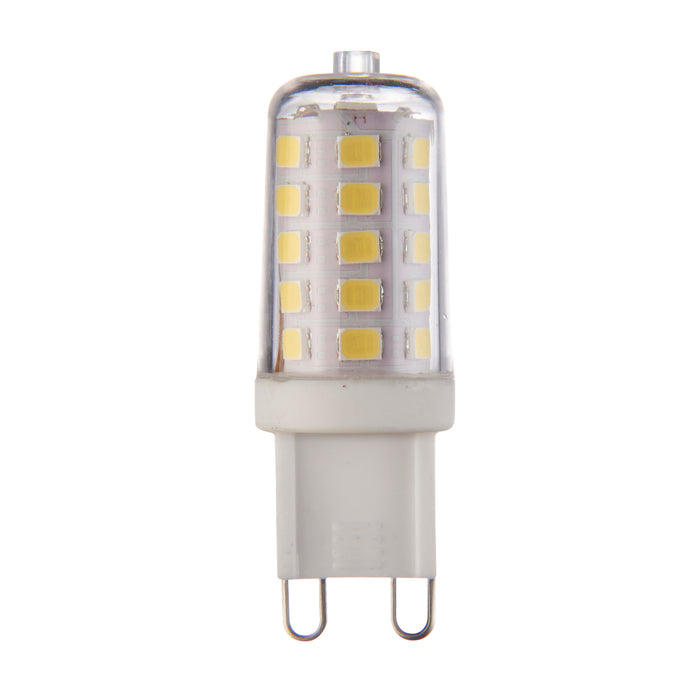 Saxby 98434 G9 LED SMD 320LM Dimmable 3.2W Clear & gloss white pc 3.2W LED G9 Daylight White