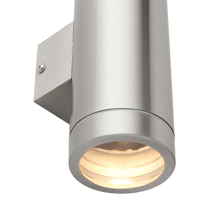 Saxby 98437 Palin XL IP44 7W Brushed stainless steel & clear glass 2 x 7W LED GU10 (Required) - westbasedirect.com