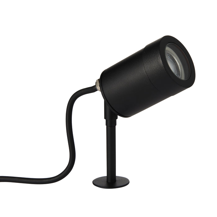 Saxby 98442 Odyssey spike IP65 7W Satin black paint & clear glass 7W LED GU10 (Required) - westbasedirect.com