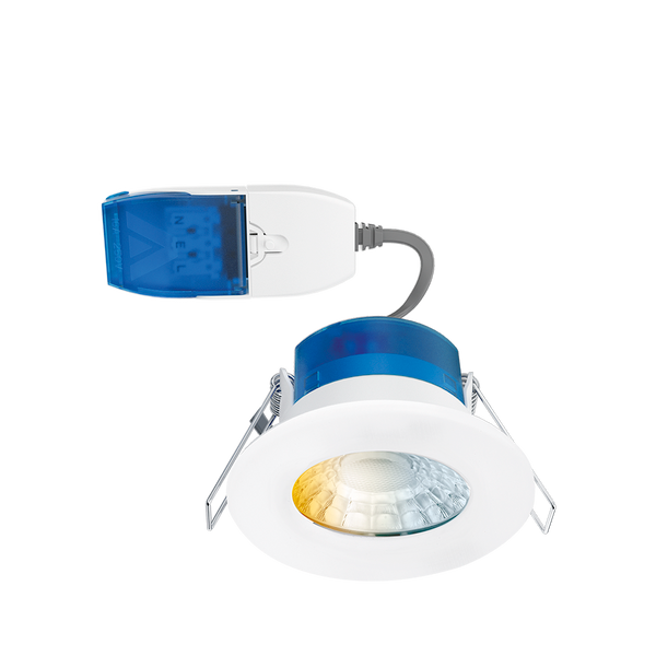 Aurora AU-R6CWSFFCP 230V 4W/6W LED IP65 Fixed Dimmable Fire Rated Downlight FastRFix White 3000K/4000K/5700K (10 Pack) - westbasedirect.com
