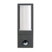 Saxby 99549 Lantern pIR IP44 7W Textured grey paint & opal pc 7W LED GU10 (Required) - westbasedirect.com