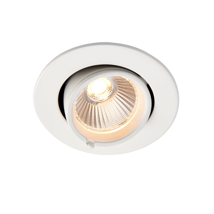 Saxby 99552 Axial round 9W Matt white paint & clear pc 9W LED module (COB) Warm White - westbasedirect.com