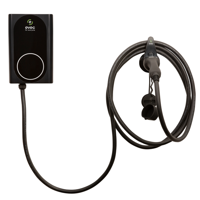 EVEC VEC03 Wall Mounted Smart EV Charger 7.4kW Single Phase Tethered Universal Socket Type 2 5M - westbasedirect.com