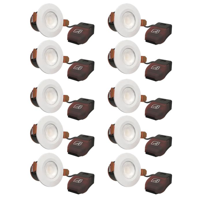 Ansell APRIPXM/1/MP1 Prism Pro XM 5W/7W IP65 Dimmable LED Fire Rated Downlight 2700K/3000K/4000K/6000K - 10 Pack