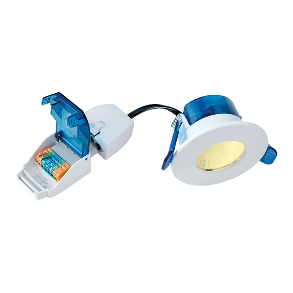 Aurora AU-R61W/30 5.5W LED IP65 Fixed Dimmable Fire Rated Downlight FastRFix CRI90 White 3000K - westbasedirect.com