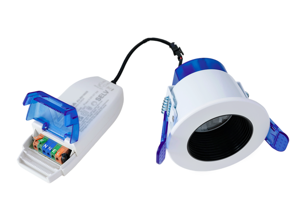 Aurora AU-R63BW/CWS 3.5W/5.5W/7.5W LED IP65 Fixed Black Baffle Dimmable Fire Rated Downlight FastRFix CRI90 White 3000K/4000K/5700K - westbasedirect.com