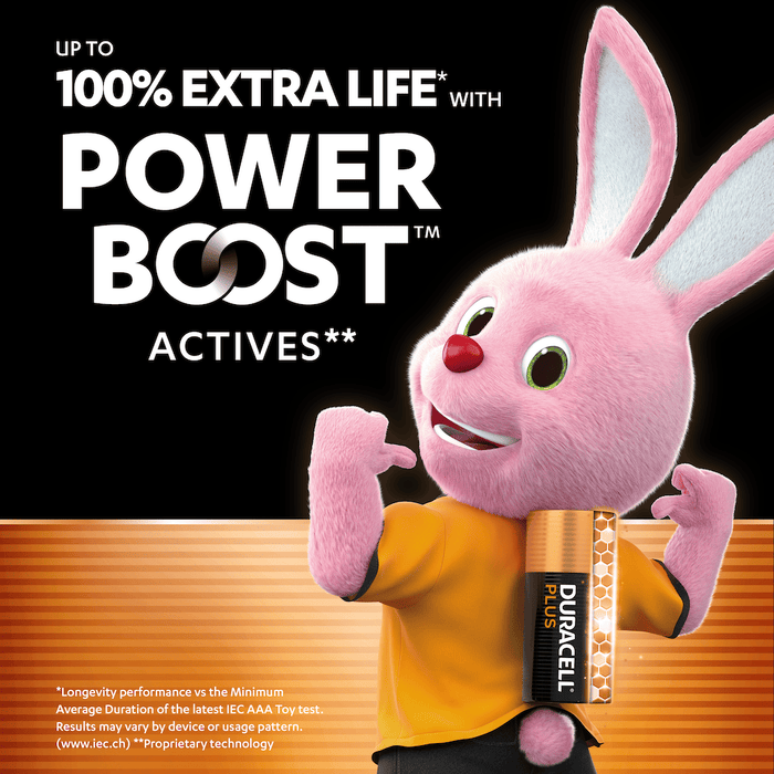 Duracell Plus Power AAA LR03 MN2400 Alkaline Batteries with Power Boost Actives | 8 Pack