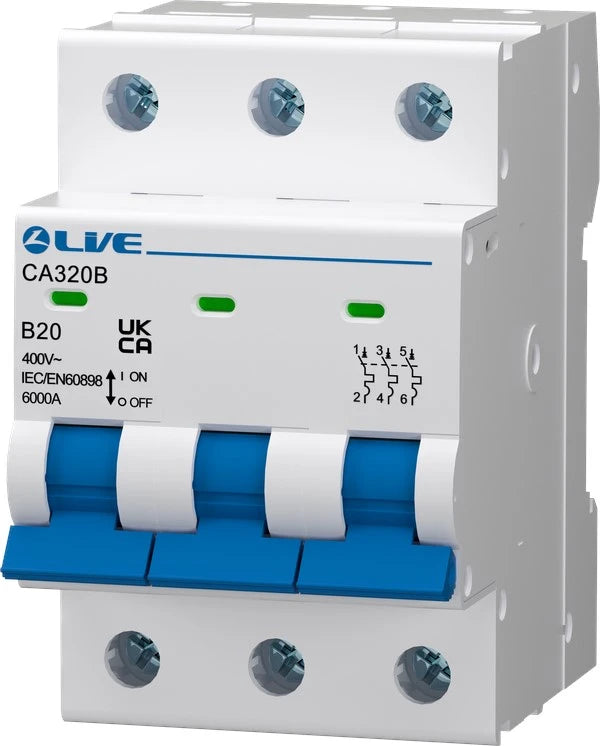 BUY LIVE Electrical CA350B Triple Pole 50A B Curve 6kA MCB ...