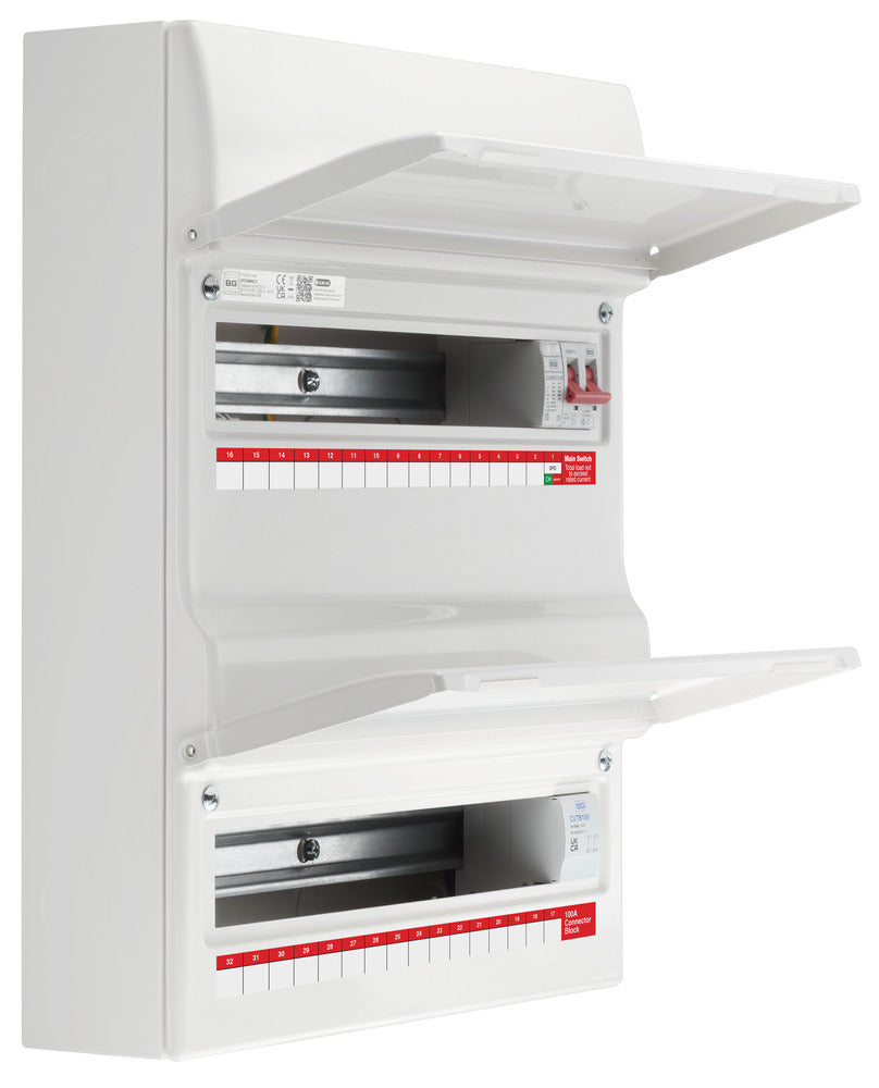 BG Fortress Dual Row Main Switch Consumer Units with SPD