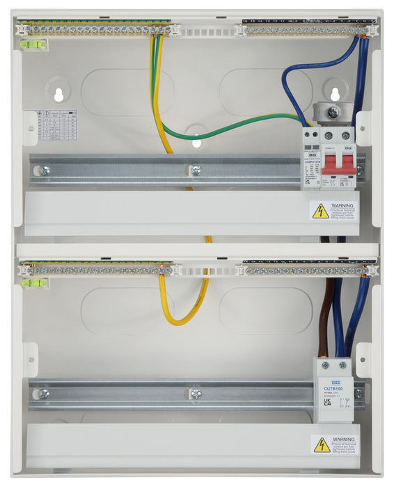 BG Fortress CF236MS31 36 Module 31 Way Unpopulated Metal Dual Row Consumer Unit with 100A Main Switch, 100A Terminal Block & 1x SPD