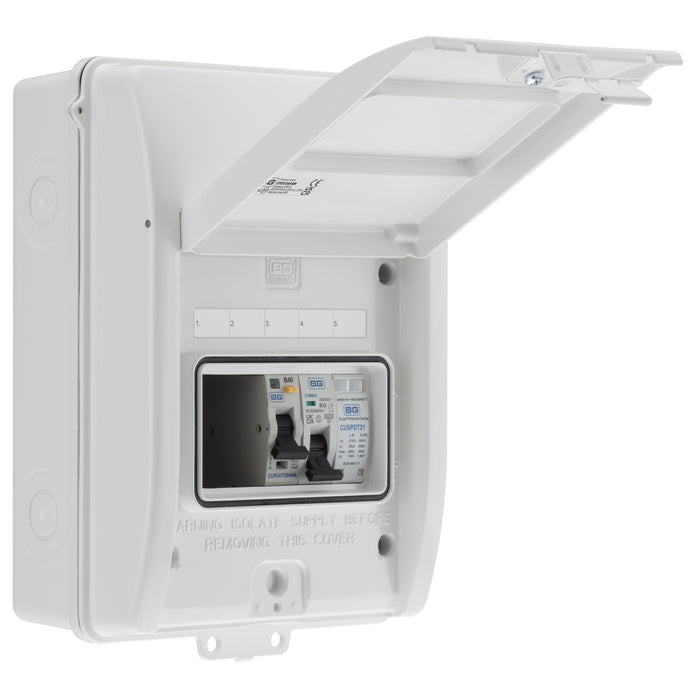 Sync Energy CFEV3AFAW IP65 Weatherproof White Metal EV Charger Circuit Protection with 40A 30mA Type A B Curve AFDD & Type 2 SPD - westbasedirect.com