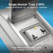 Sync Energy CFEV5AW 5 Module IP65 Weatherproof White Metal EV Charger Circuit Protection with 40A 30mA Type A RCD, 40A B Curve MCB & Type 2 SPD - westbasedirect.com