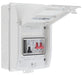 Sync Energy CFEV6W 5 Module IP65 Weatherproof White Metal EV Charger Circuit Protection with 100A Main Switch, 40A B Curve MCB & Type 2 SPD - westbasedirect.com