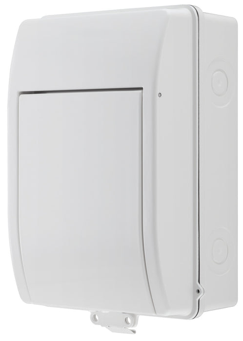 Sync Energy CFEV6W 5 Module IP65 Weatherproof White Metal EV Charger Circuit Protection with 100A Main Switch, 40A B Curve MCB & Type 2 SPD - westbasedirect.com
