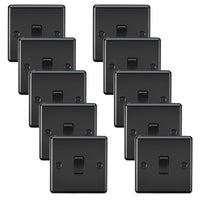 Knightsbridge CL2MBBx10 Rounded Edge 10AX 1G 2-Way Plate Switch - Matt Black (10 Pack)