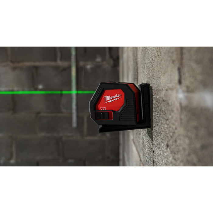 Milwaukee CLL-C Alkaline Green Cross Line Laser with Case - westbasedirect.com
