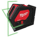 Milwaukee CLL-C Alkaline Green Cross Line Laser with Case - westbasedirect.com
