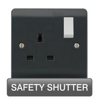 Click Mode CMA1035AG Part M 13A 1 Gang DP Switched Safety Shutter Socket - Anthracite Grey