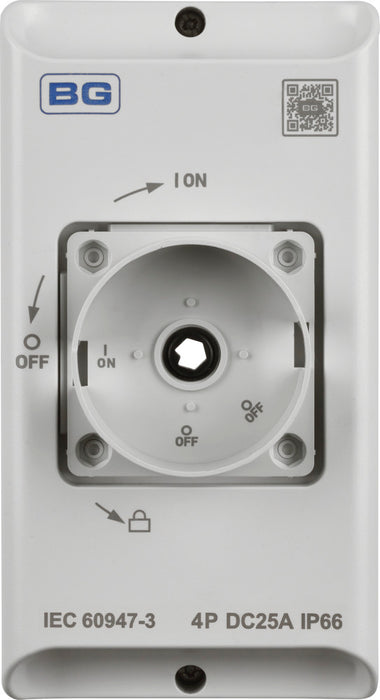 BG CPDC425 DC Rotary Isolator IP66 Plastic White 25A 4 Pole