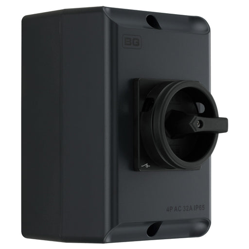 BG CPRSD432AG 32A 4 Pole AC IP65 Rotary Isolator Anthracite Grey - westbasedirect.com