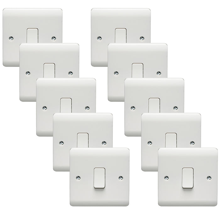 Crabtree CR1172 Instinct White Moulded 10AX 1 Gang 2 Way Switch (10 Pack)