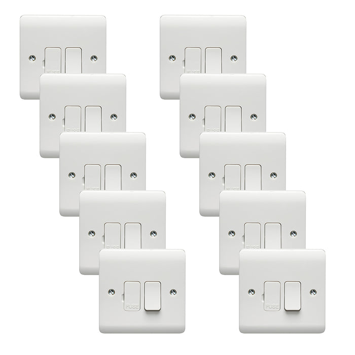 Crabtree CR1826 Instinct White Moulded 13A DP Switched Fused Connection Unit with Neon (10 Pack)